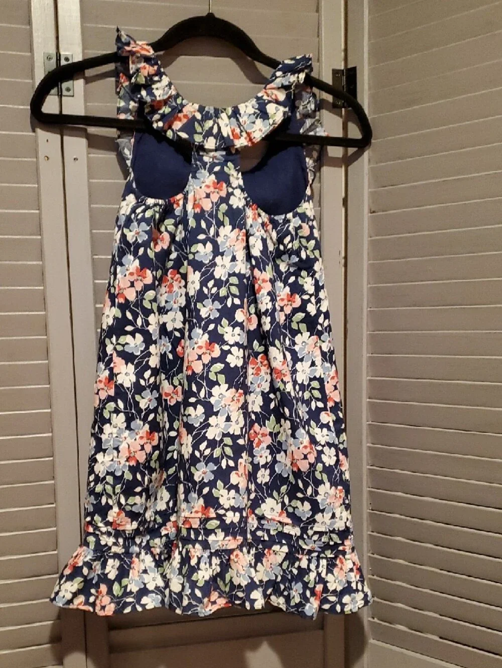 Ralph Lauren Navy Floral Ruffle Lined Sundress Size 8